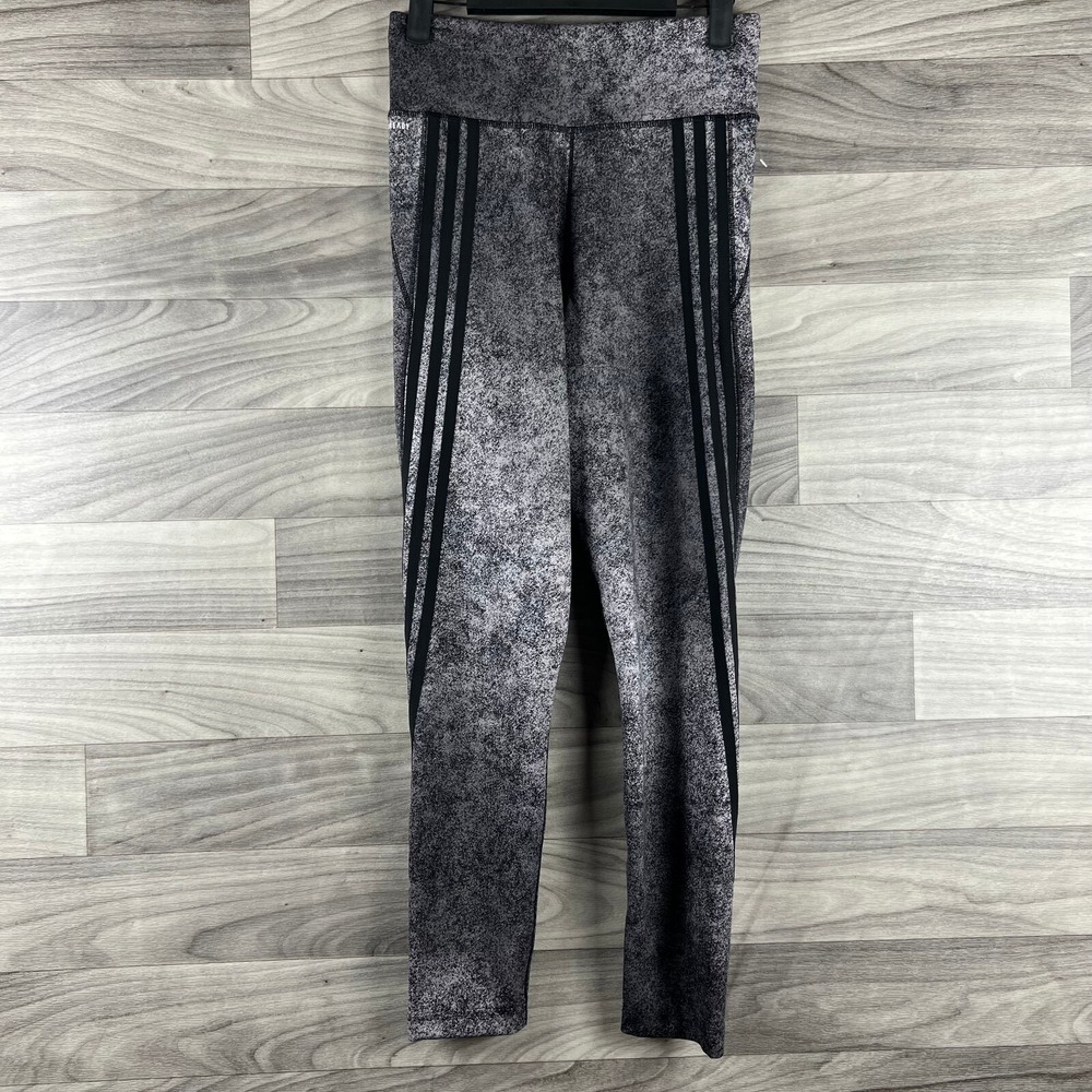 Adidas Aeroready Feel Brilliant‎ 7/8 Leggings Womens S Gray Splatter Pull On